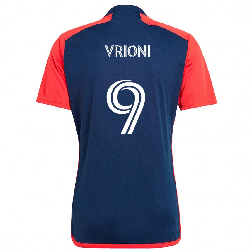 Kids Football Giacomo Vrioni #9 Blue Red Home Jersey 2024/25 T-Shirt Australia