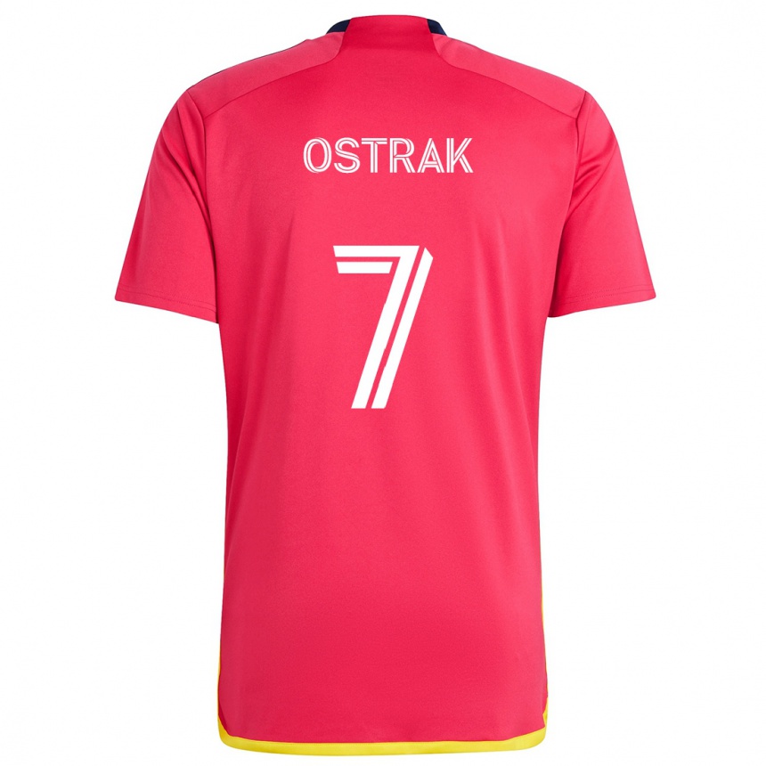 Kids Football Tomás Ostrák #7 Red Blue Home Jersey 2024/25 T-Shirt Australia