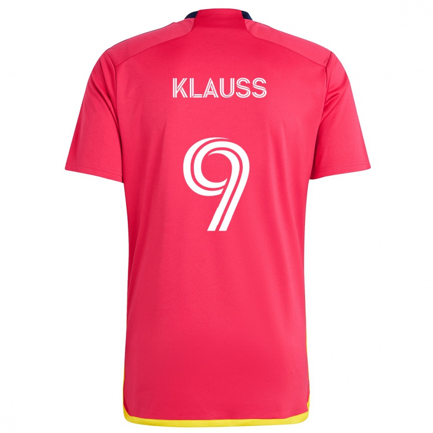 Kids Football João Klauss #9 Red Blue Home Jersey 2024/25 T-Shirt Australia