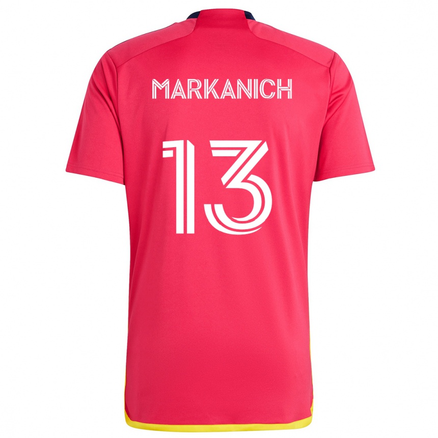 Kids Football Anthony Markanich #13 Red Blue Home Jersey 2024/25 T-Shirt Australia