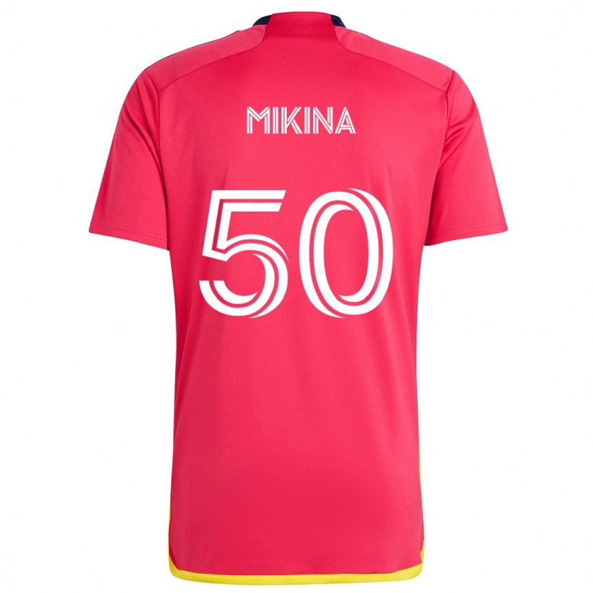 Kids Football Gabriel Mikina #50 Red Blue Home Jersey 2024/25 T-Shirt Australia