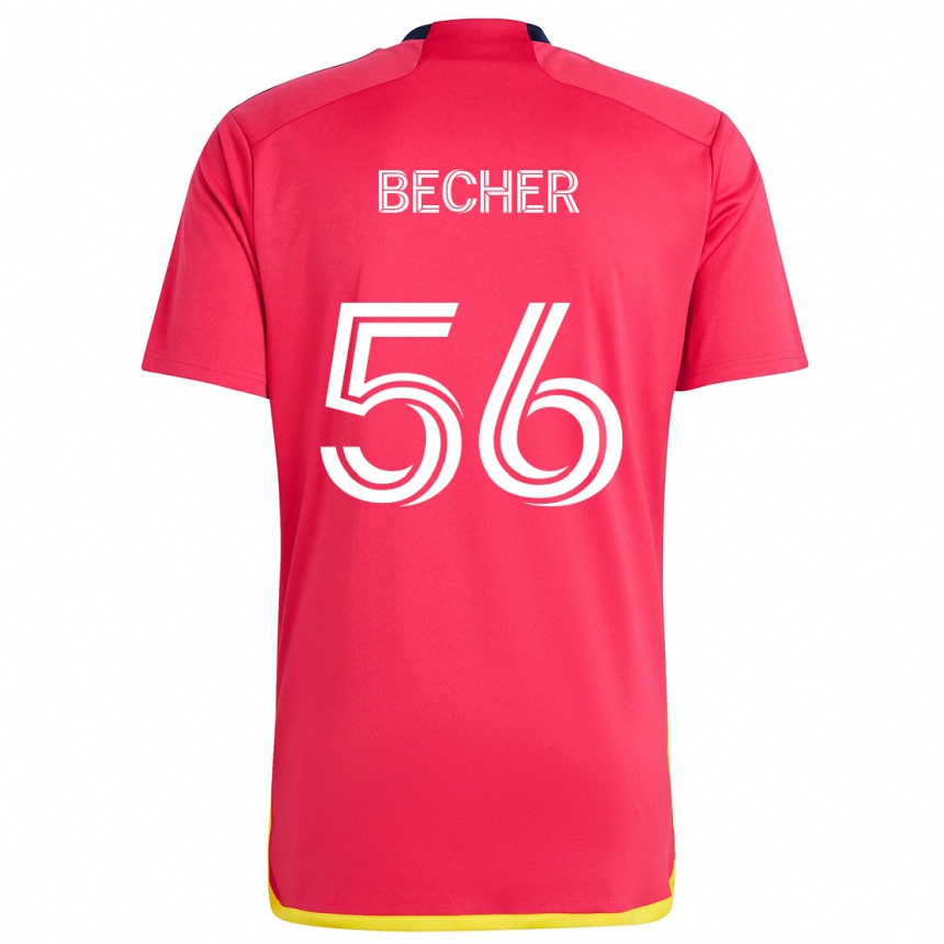 Kids Football Ryan Becher #56 Red Blue Home Jersey 2024/25 T-Shirt Australia