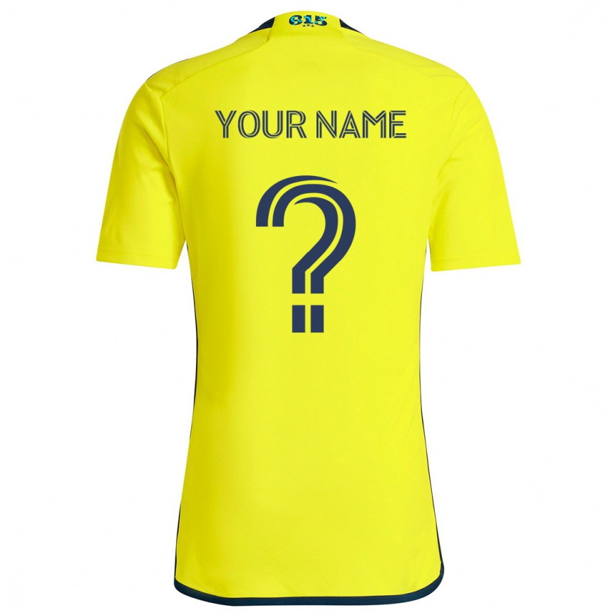 Kids Football Your Name #0 Yellow Blue Home Jersey 2024/25 T-Shirt Australia