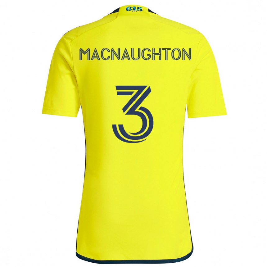 Kids Football Lukas Macnaughton #3 Yellow Blue Home Jersey 2024/25 T-Shirt Australia