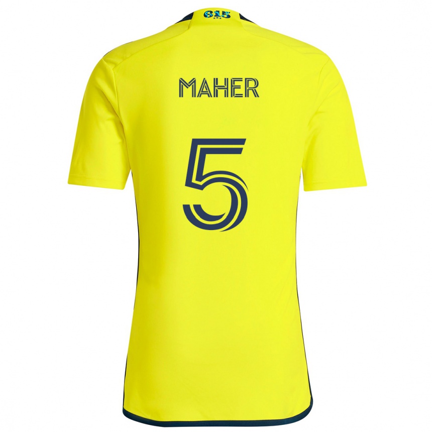 Kids Football Jack Maher #5 Yellow Blue Home Jersey 2024/25 T-Shirt Australia