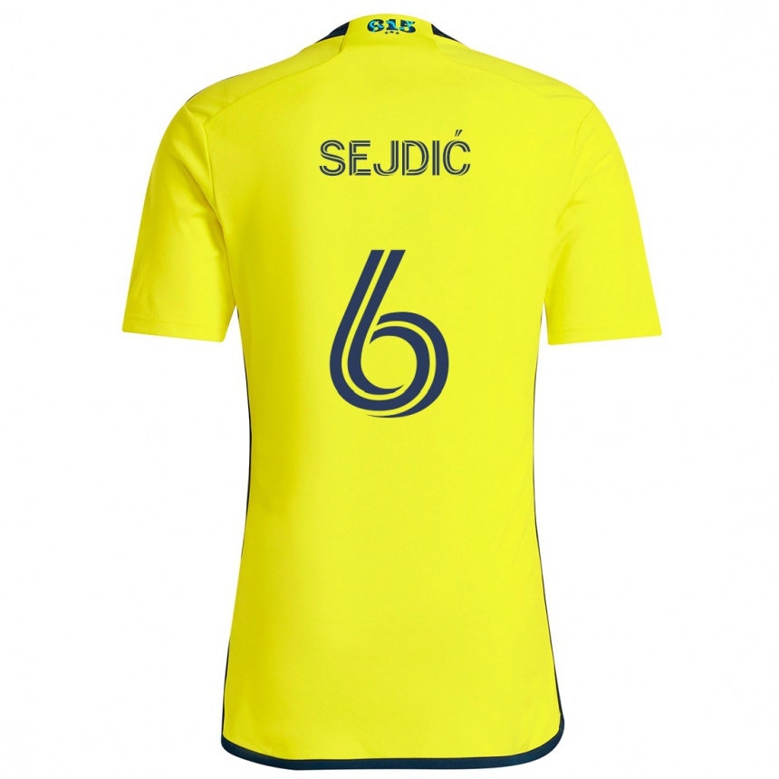 Kids Football Amar Sejdić #6 Yellow Blue Home Jersey 2024/25 T-Shirt Australia