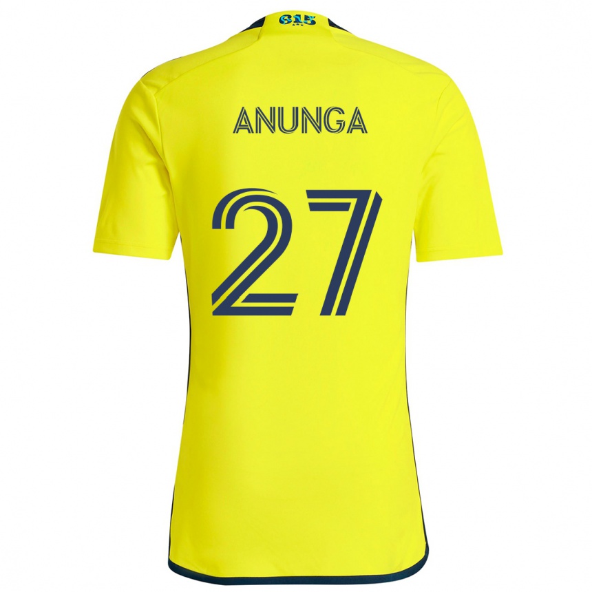 Kids Football Tah Anunga #27 Yellow Blue Home Jersey 2024/25 T-Shirt Australia