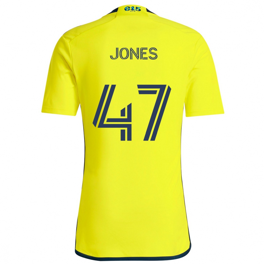 Kids Football Isaiah Jones #47 Yellow Blue Home Jersey 2024/25 T-Shirt Australia