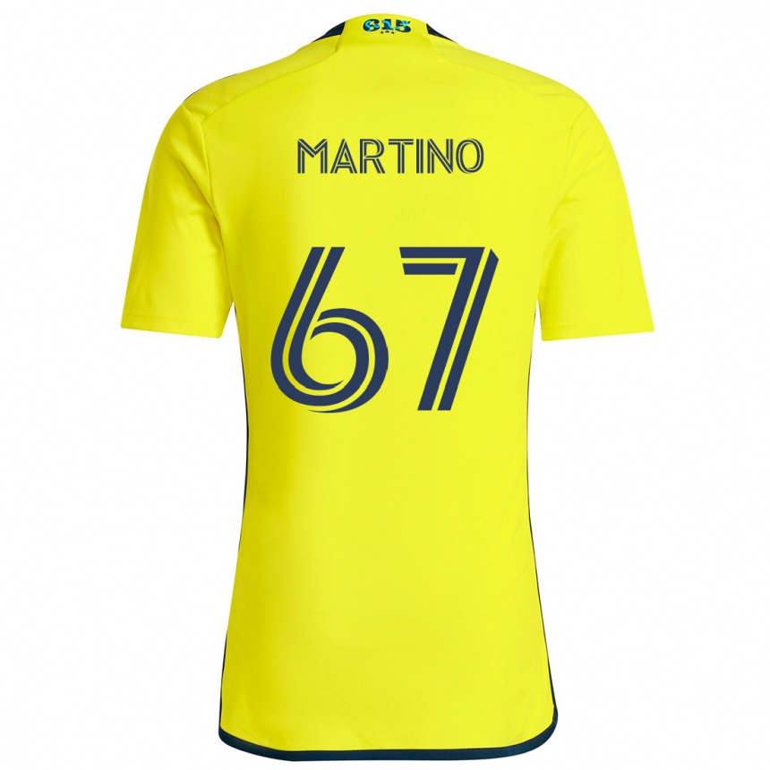 Kids Football Ben Martino #67 Yellow Blue Home Jersey 2024/25 T-Shirt Australia