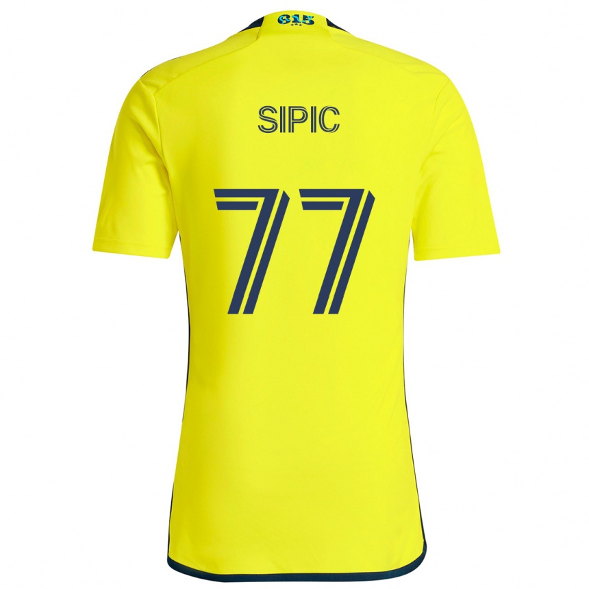 Kids Football Adem Sipić #77 Yellow Blue Home Jersey 2024/25 T-Shirt Australia