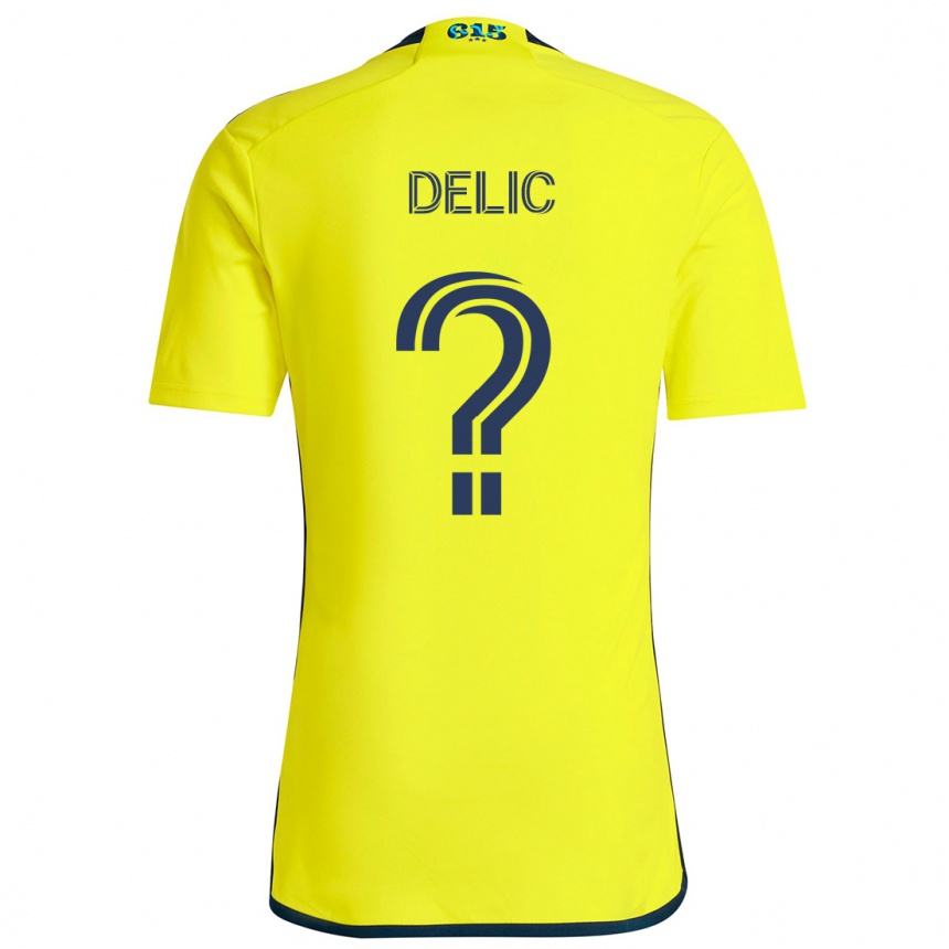 Kids Football Ammar Delic #0 Yellow Blue Home Jersey 2024/25 T-Shirt Australia