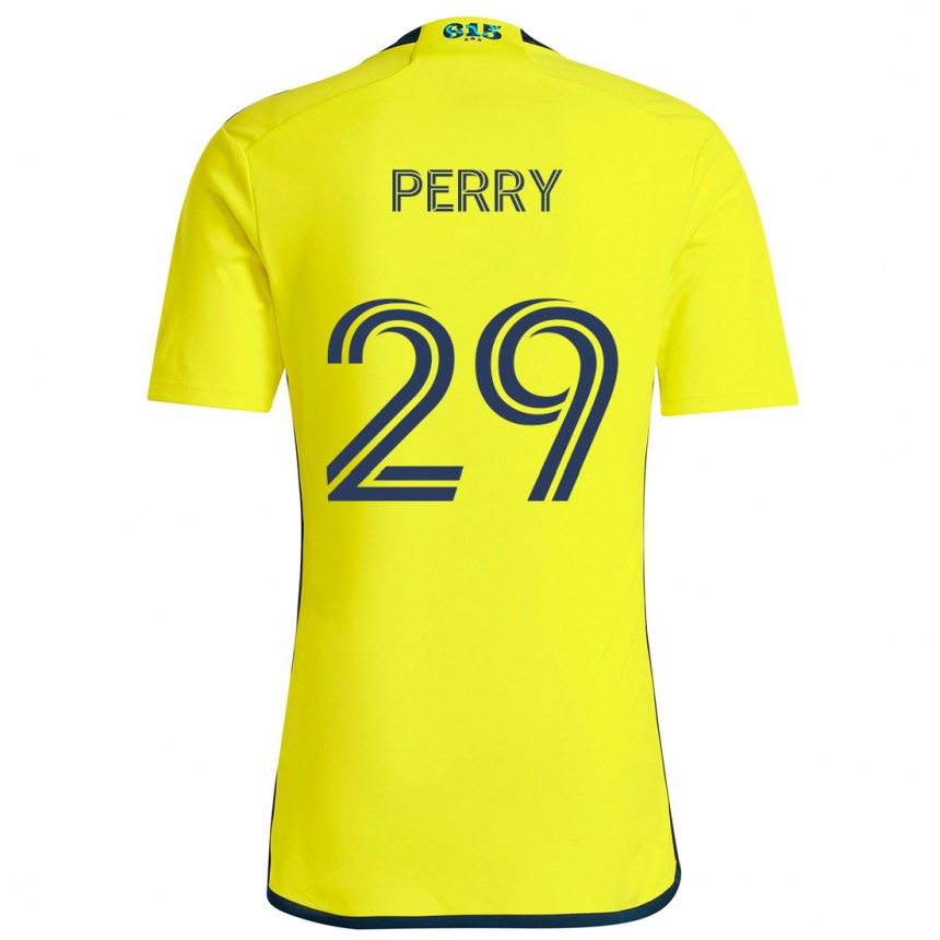 Kids Football Nebiyou Perry #29 Yellow Blue Home Jersey 2024/25 T-Shirt Australia