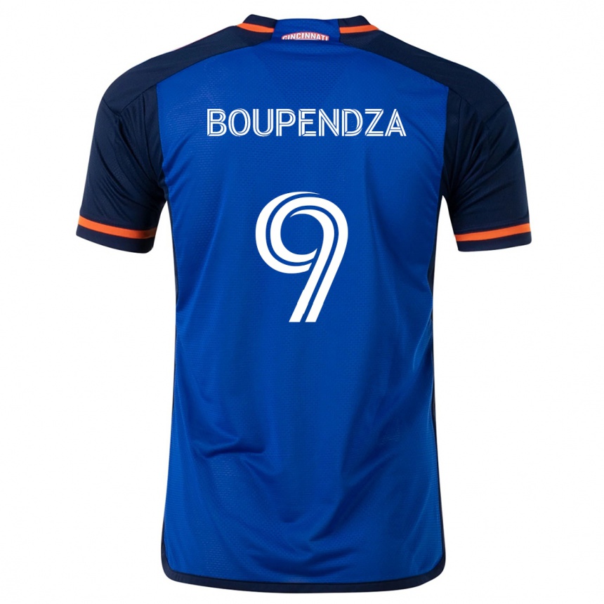 Kids Football Aaron Boupendza #9 Blue White Home Jersey 2024/25 T-Shirt Australia