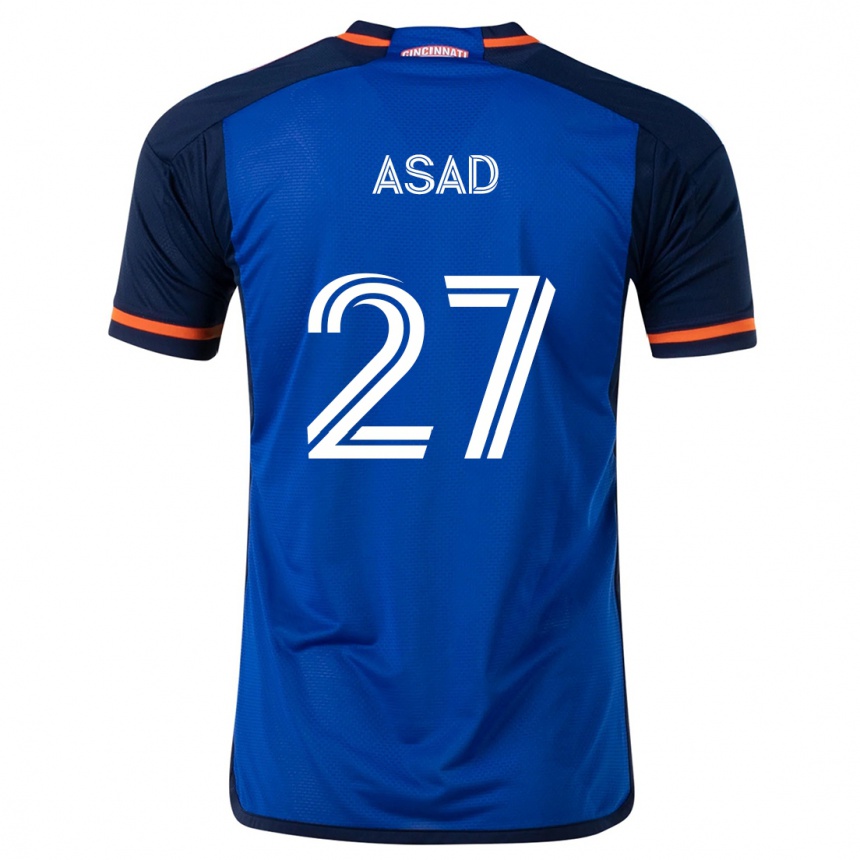 Kids Football Yamil Asad #27 Blue White Home Jersey 2024/25 T-Shirt Australia