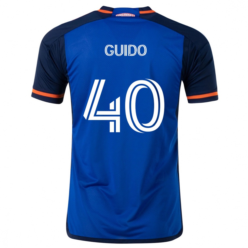 Kids Football Alejandro Guido #40 Blue White Home Jersey 2024/25 T-Shirt Australia