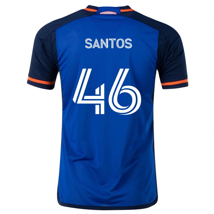 Kids Football Guilherme Santos #46 Blue White Home Jersey 2024/25 T-Shirt Australia