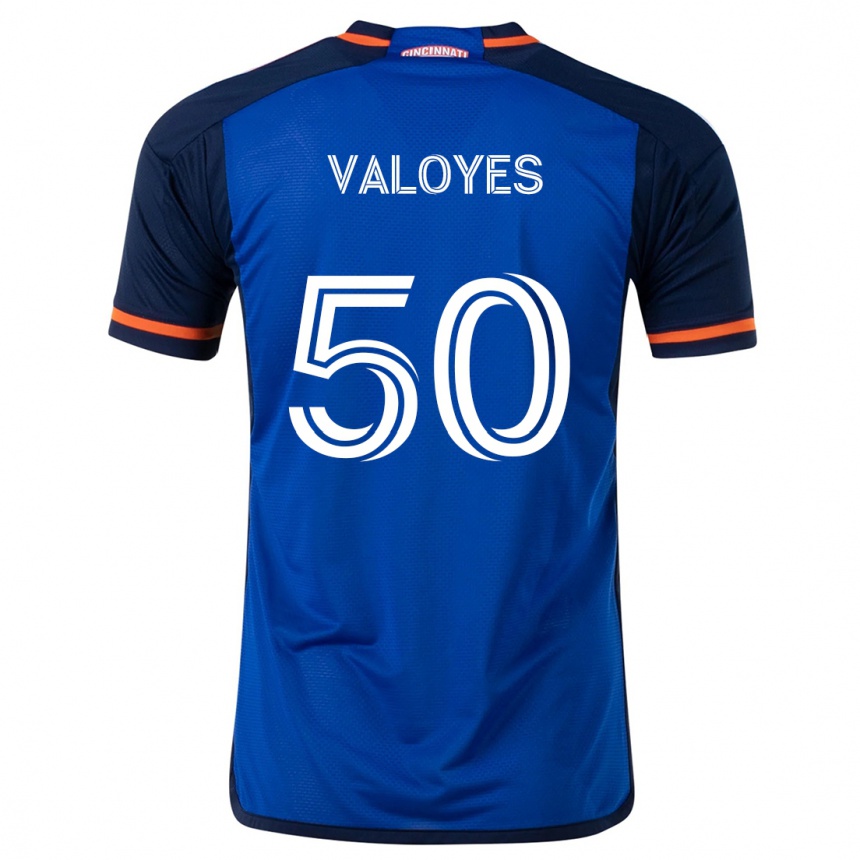 Kids Football Yeiner Valoyes #50 Blue White Home Jersey 2024/25 T-Shirt Australia