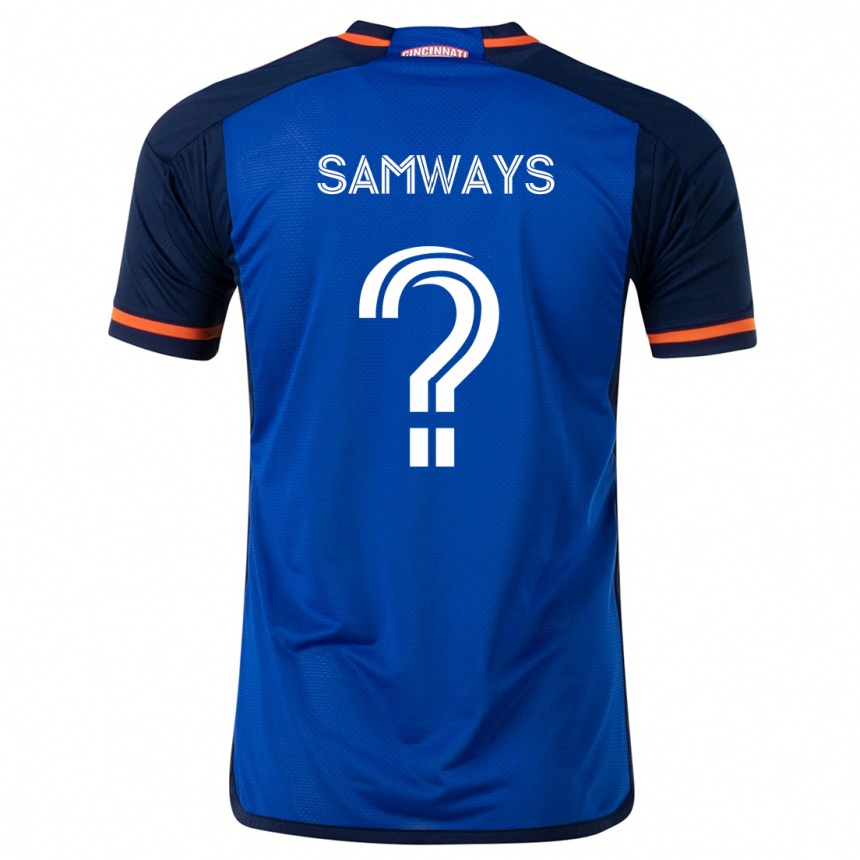 Kids Football Nicholas Samways #0 Blue White Home Jersey 2024/25 T-Shirt Australia