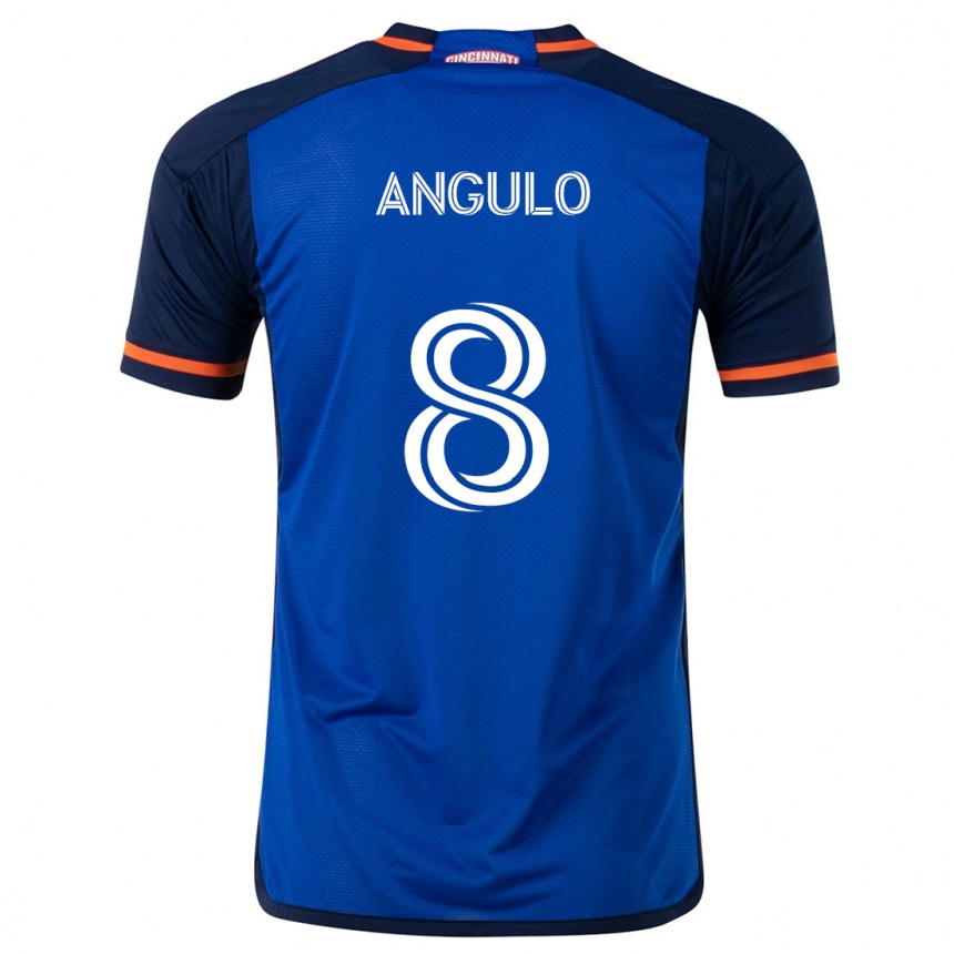 Kids Football Marco Angulo #8 Blue White Home Jersey 2024/25 T-Shirt Australia