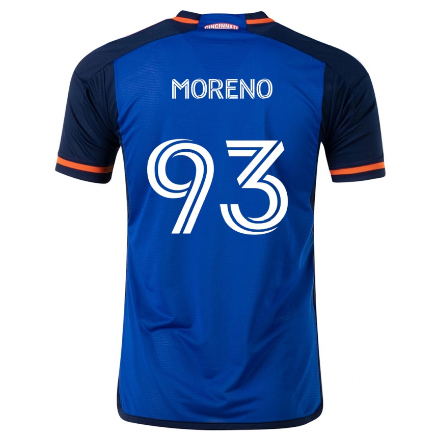 Kids Football Júnior Moreno #93 Blue White Home Jersey 2024/25 T-Shirt Australia