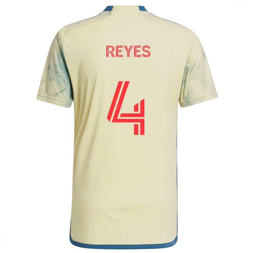 Kids Football Andrés Reyes #4 Yellow Red Blue Home Jersey 2024/25 T-Shirt Australia