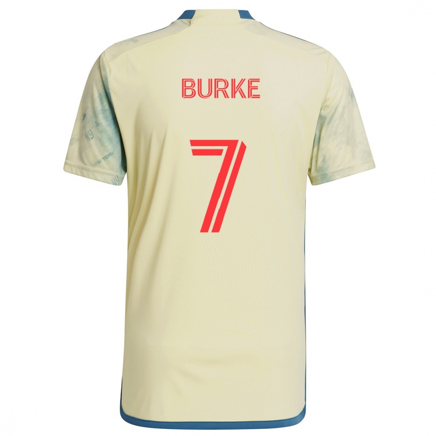 Kids Football Cory Burke #7 Yellow Red Blue Home Jersey 2024/25 T-Shirt Australia