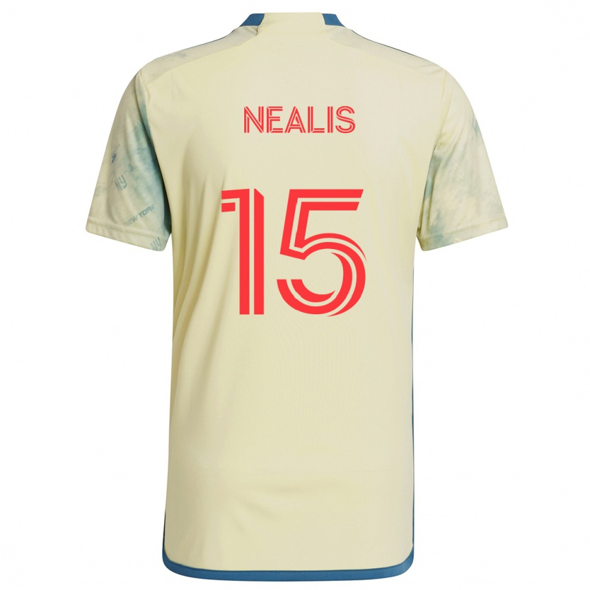 Kids Football Sean Nealis #15 Yellow Red Blue Home Jersey 2024/25 T-Shirt Australia