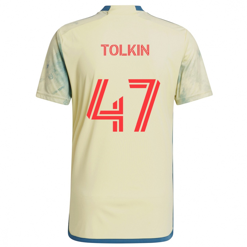 Kids Football John Tolkin #47 Yellow Red Blue Home Jersey 2024/25 T-Shirt Australia