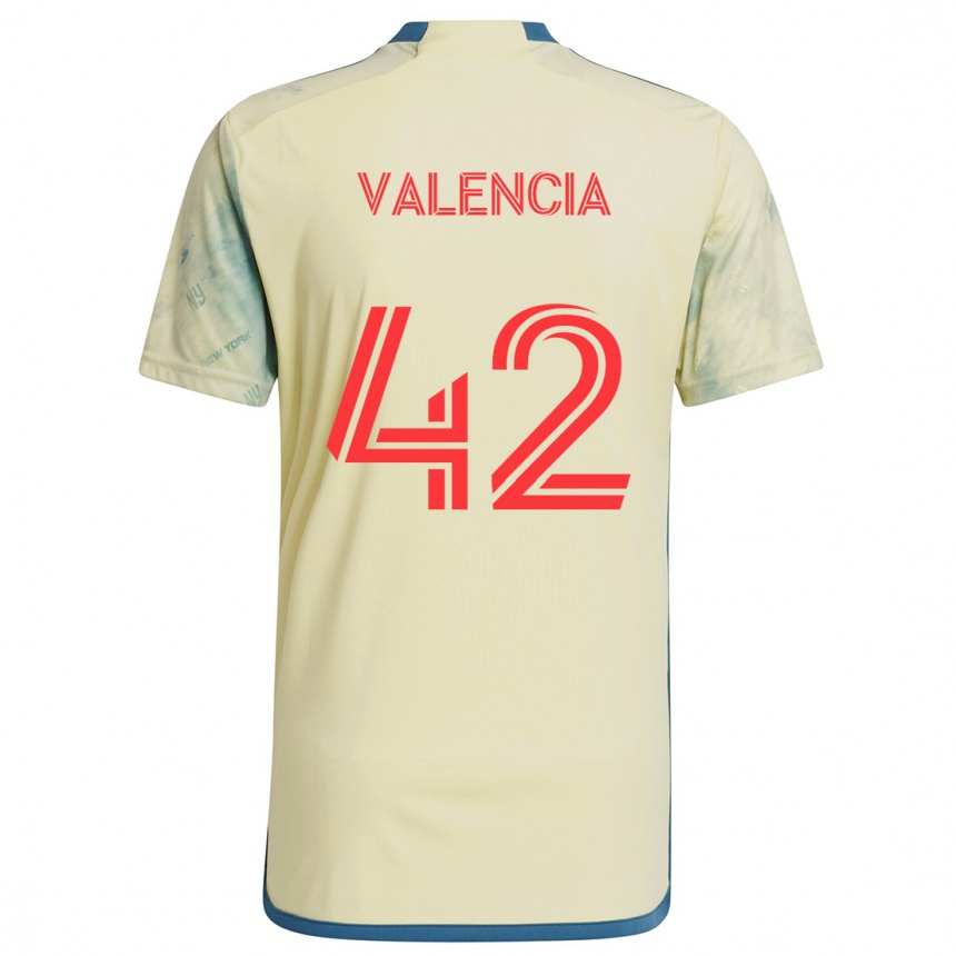 Kids Football Omar Valencia #42 Yellow Red Blue Home Jersey 2024/25 T-Shirt Australia