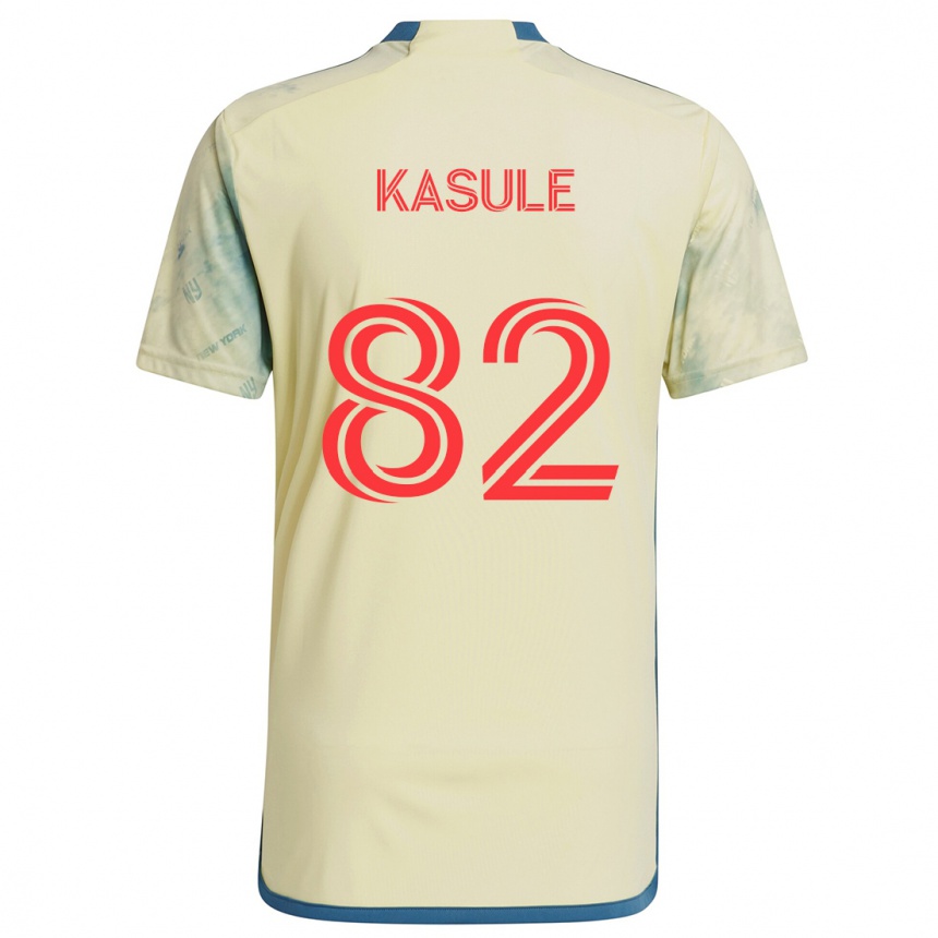 Kids Football Ibrahim Kasule #82 Yellow Red Blue Home Jersey 2024/25 T-Shirt Australia