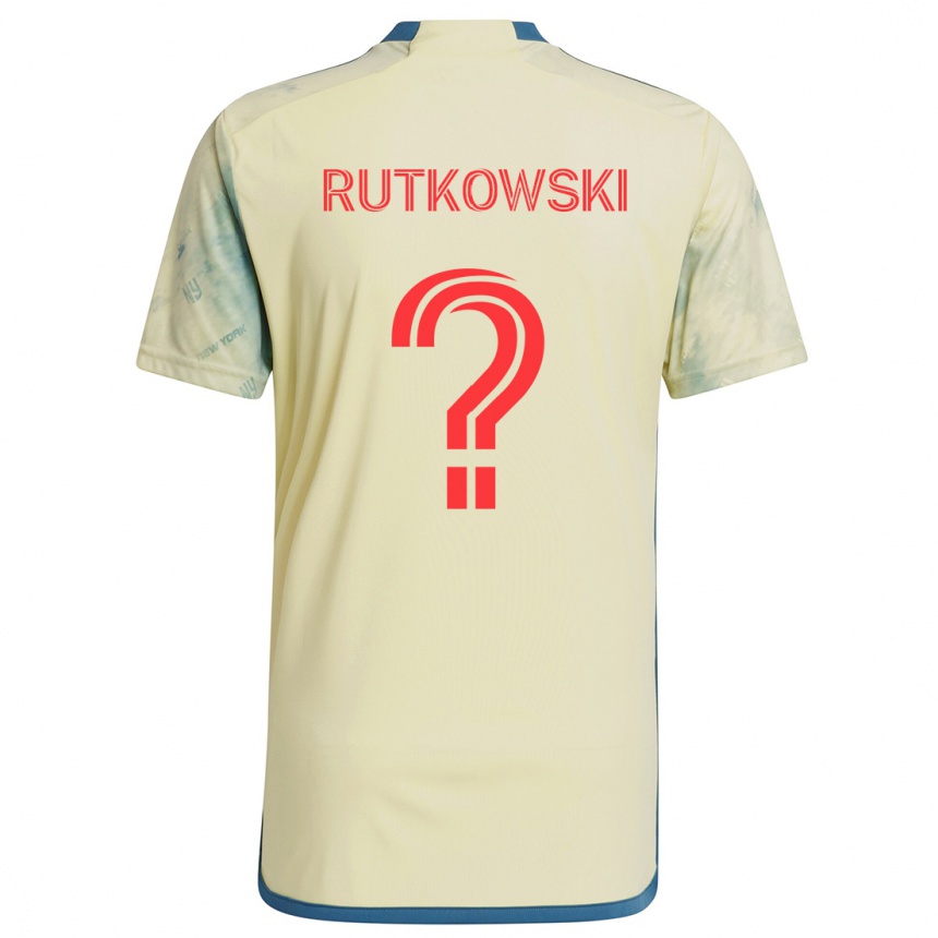 Kids Football Alan Rutkowski #0 Yellow Red Blue Home Jersey 2024/25 T-Shirt Australia