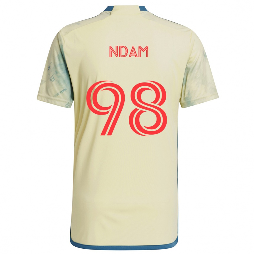 Kids Football Hassan Ndam #98 Yellow Red Blue Home Jersey 2024/25 T-Shirt Australia