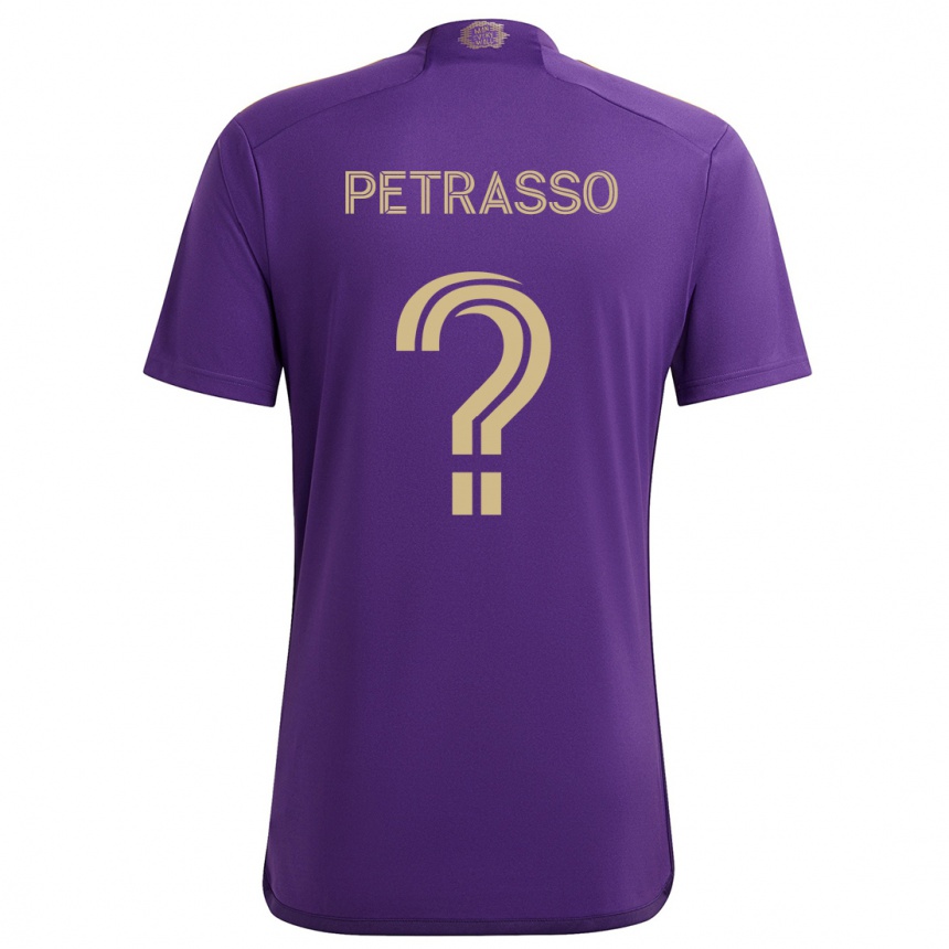 Kids Football Luca Petrasso #0 Purple Yellow Home Jersey 2024/25 T-Shirt Australia