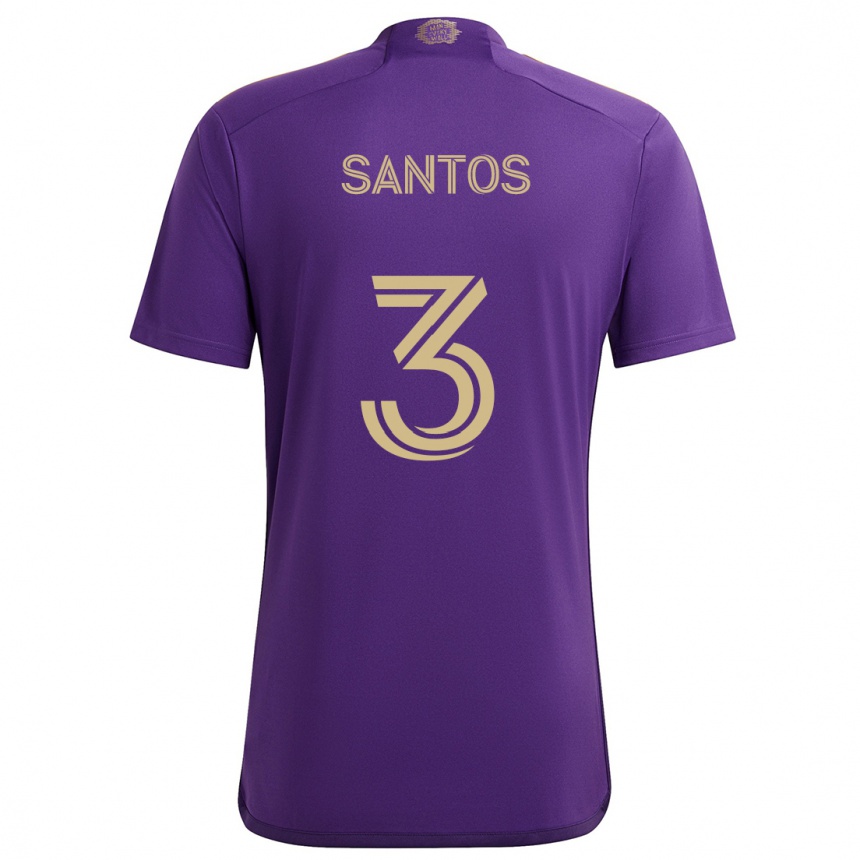 Kids Football Rafael Santos #3 Purple Yellow Home Jersey 2024/25 T-Shirt Australia