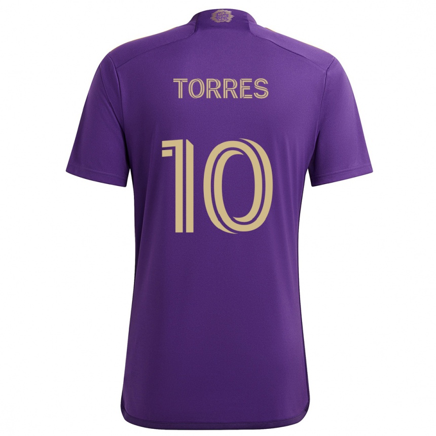 Kids Football Facundo Torres #10 Purple Yellow Home Jersey 2024/25 T-Shirt Australia