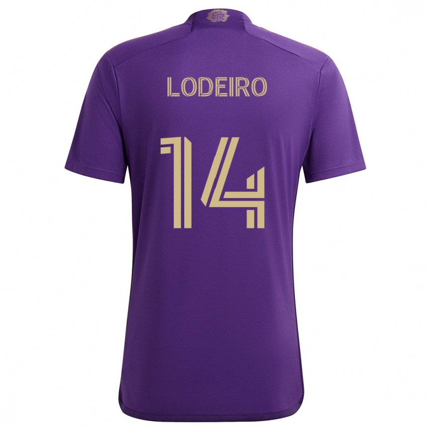 Kids Football Nicolás Lodeiro #14 Purple Yellow Home Jersey 2024/25 T-Shirt Australia