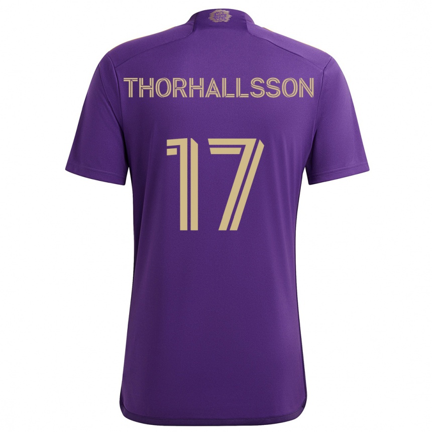 Kids Football Dagur Dan Thórhallsson #17 Purple Yellow Home Jersey 2024/25 T-Shirt Australia