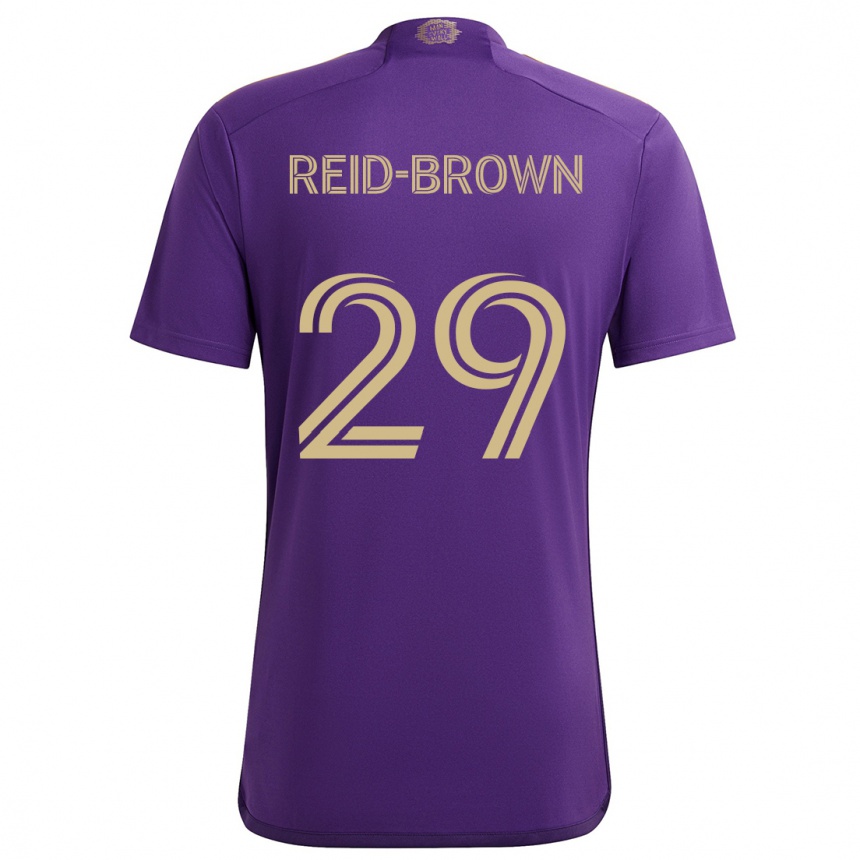 Kids Football Tahir Reid-Brown #29 Purple Yellow Home Jersey 2024/25 T-Shirt Australia