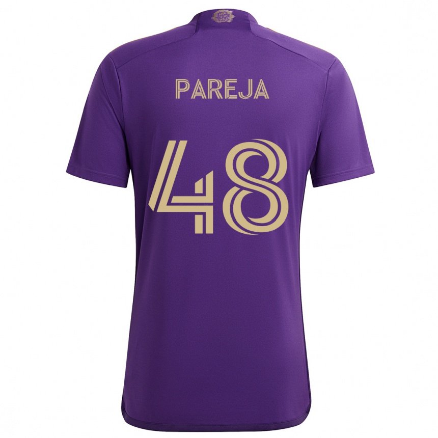 Kids Football Diego Pareja #48 Purple Yellow Home Jersey 2024/25 T-Shirt Australia