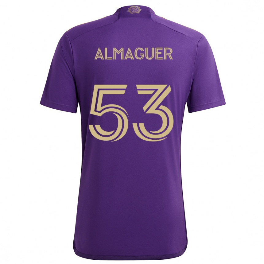 Kids Football Jorge Almaguer #53 Purple Yellow Home Jersey 2024/25 T-Shirt Australia