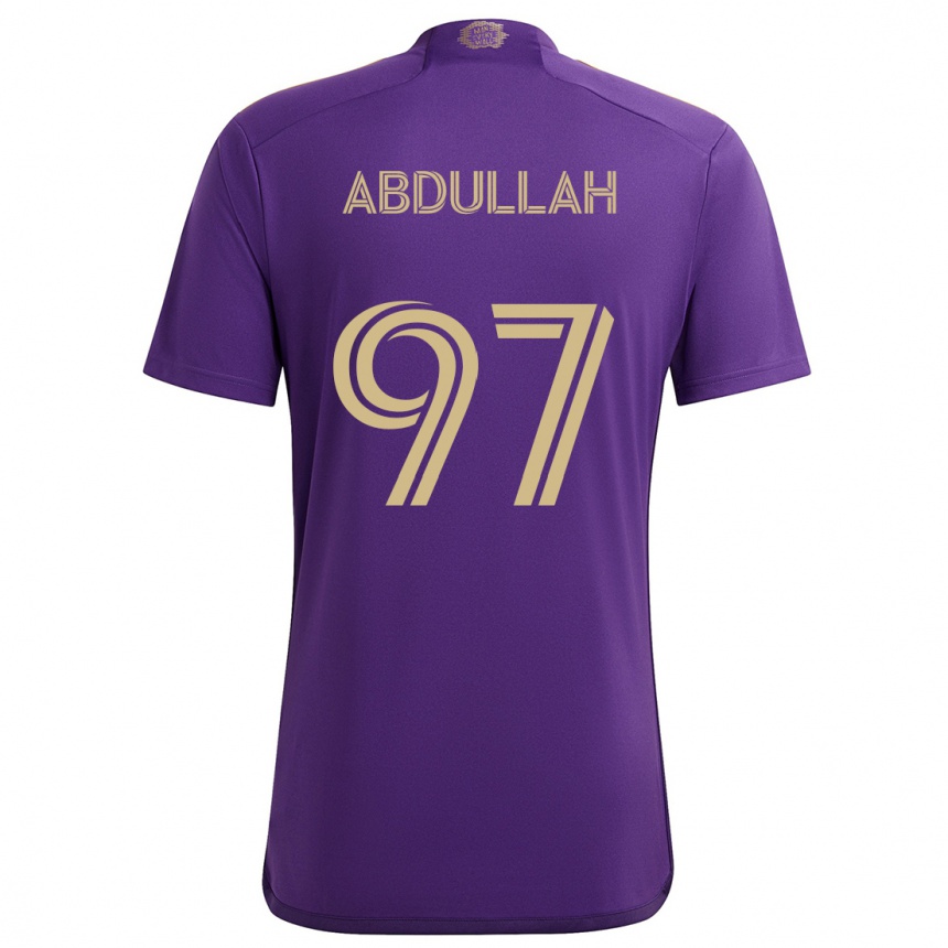 Kids Football Majed Abdullah #97 Purple Yellow Home Jersey 2024/25 T-Shirt Australia