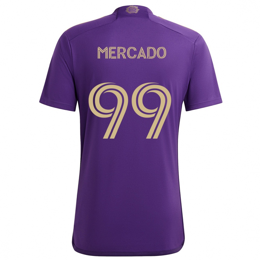 Kids Football Carlos Mercado #99 Purple Yellow Home Jersey 2024/25 T-Shirt Australia