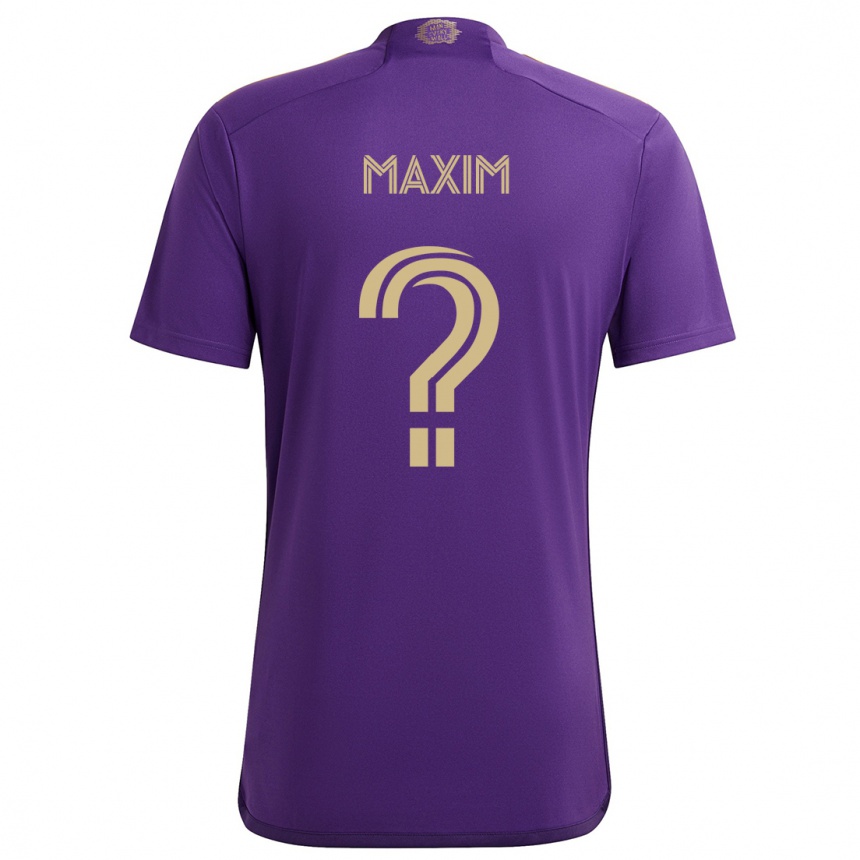 Kids Football Luca Maxim #0 Purple Yellow Home Jersey 2024/25 T-Shirt Australia