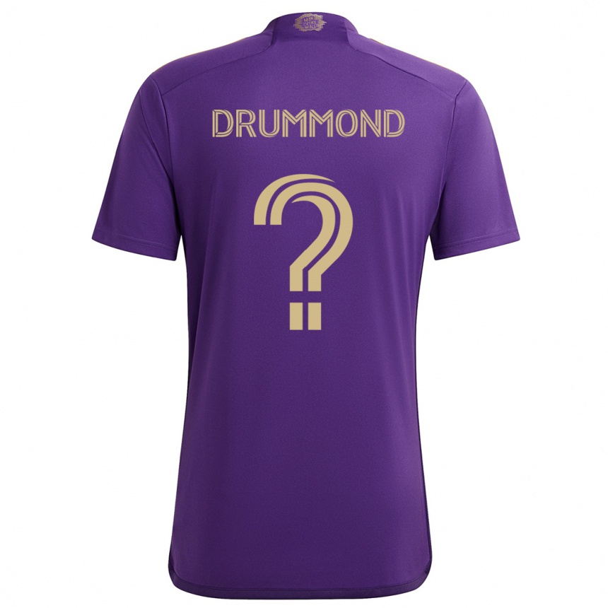 Kids Football Owen Drummond #0 Purple Yellow Home Jersey 2024/25 T-Shirt Australia