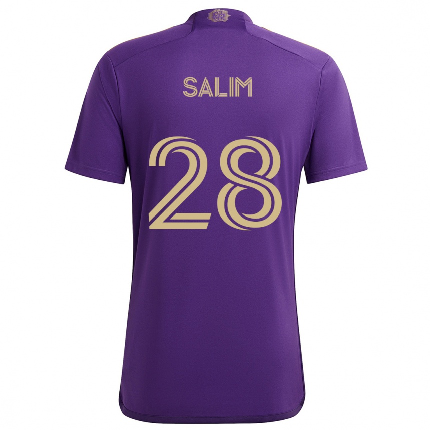 Kids Football Abdi Salim #28 Purple Yellow Home Jersey 2024/25 T-Shirt Australia