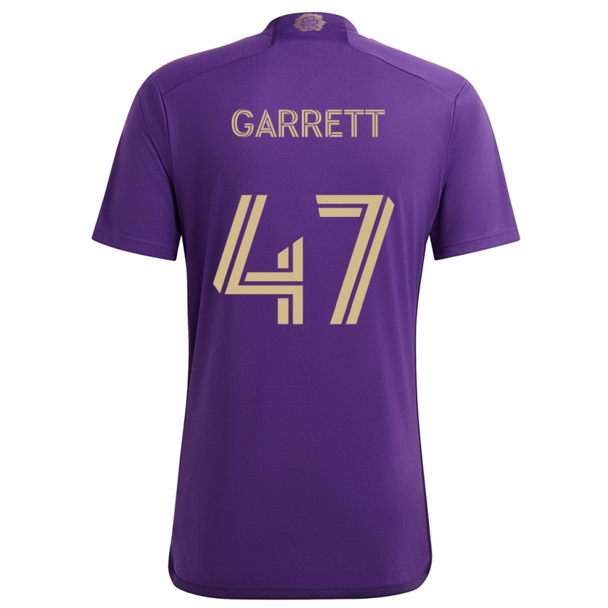 Kids Football Ian Garrett #47 Purple Yellow Home Jersey 2024/25 T-Shirt Australia