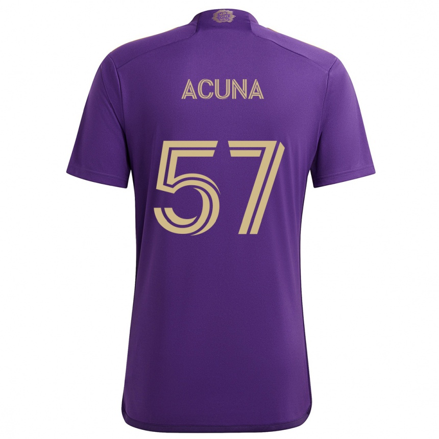 Kids Football Cristofer Acuña #57 Purple Yellow Home Jersey 2024/25 T-Shirt Australia