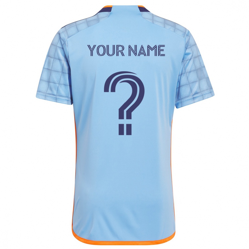 Kids Football Your Name #0 Blue Orange Home Jersey 2024/25 T-Shirt Australia