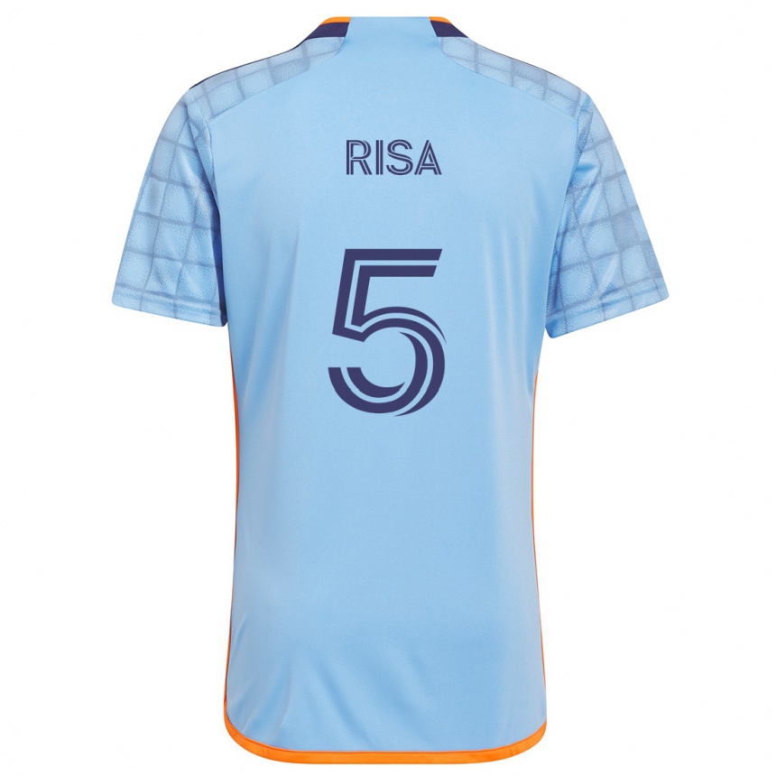 Kids Football Birk Risa #5 Blue Orange Home Jersey 2024/25 T-Shirt Australia