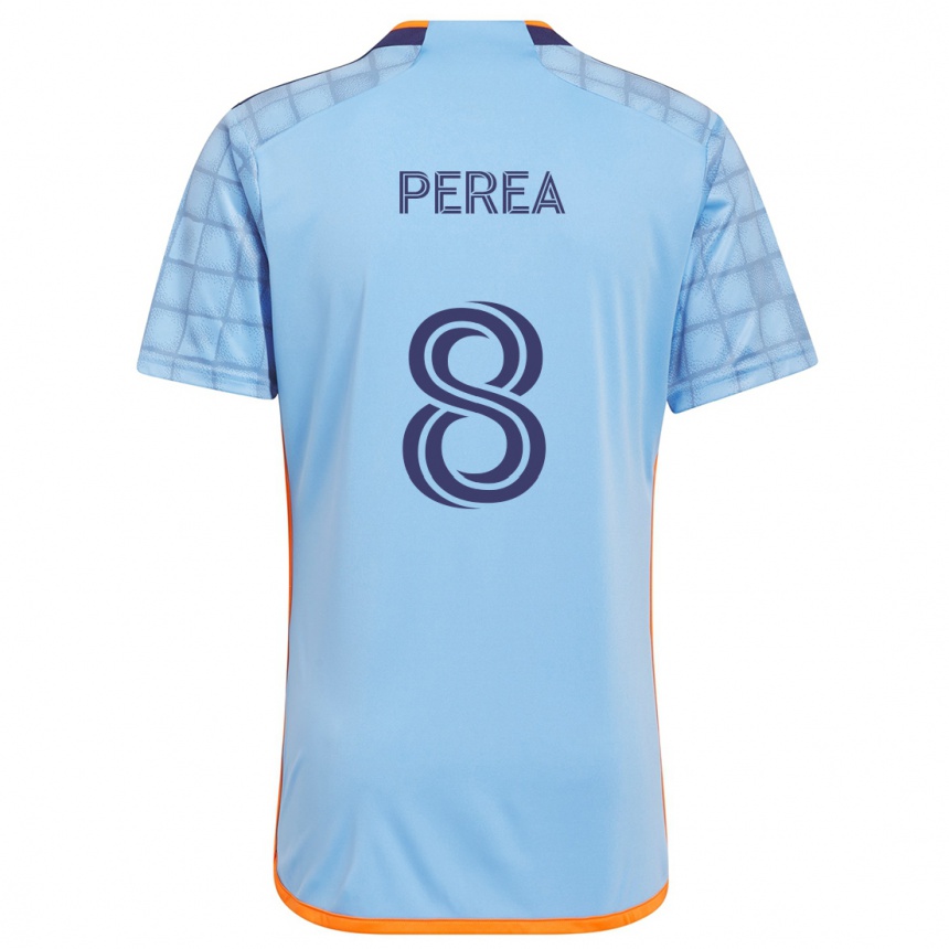 Kids Football Andrés Perea #8 Blue Orange Home Jersey 2024/25 T-Shirt Australia